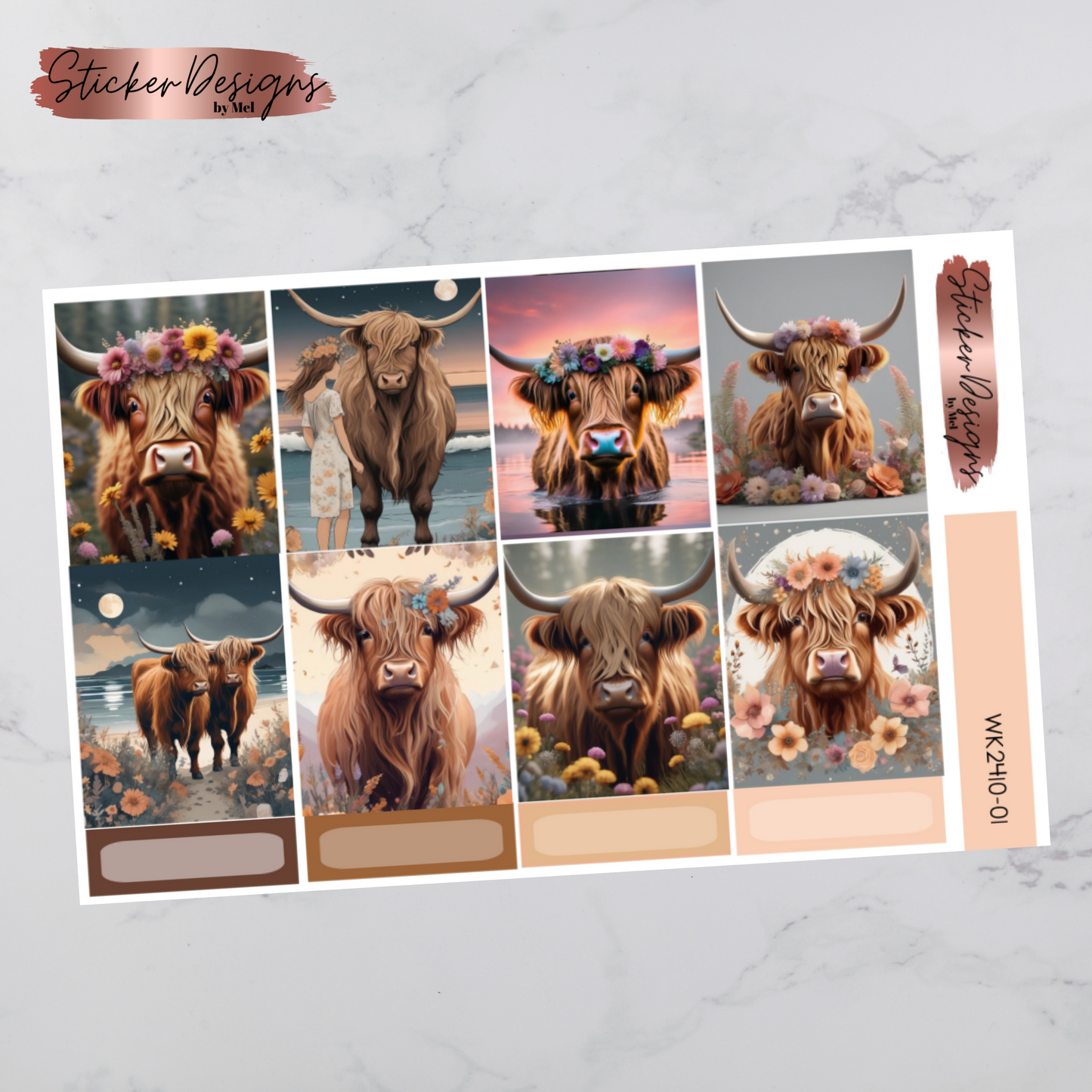 Weekly Kit 2410 - Highland Cow - Vertical Layout