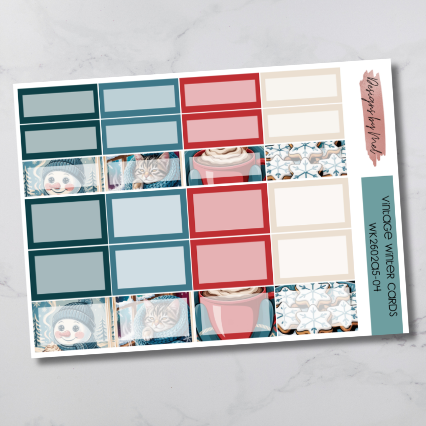 Weekly Kit 2602 - Vintage Winter Cards - Sterling Ink A5