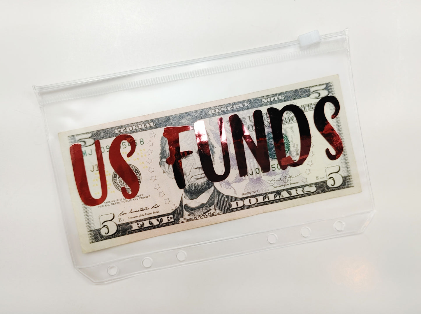 Vinyl Zippered Cash Envelope - Individual