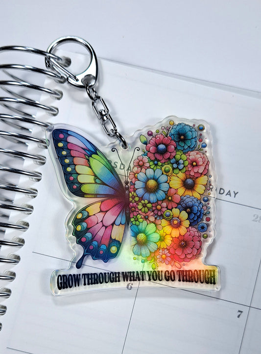 Floral Butterfly Keychain