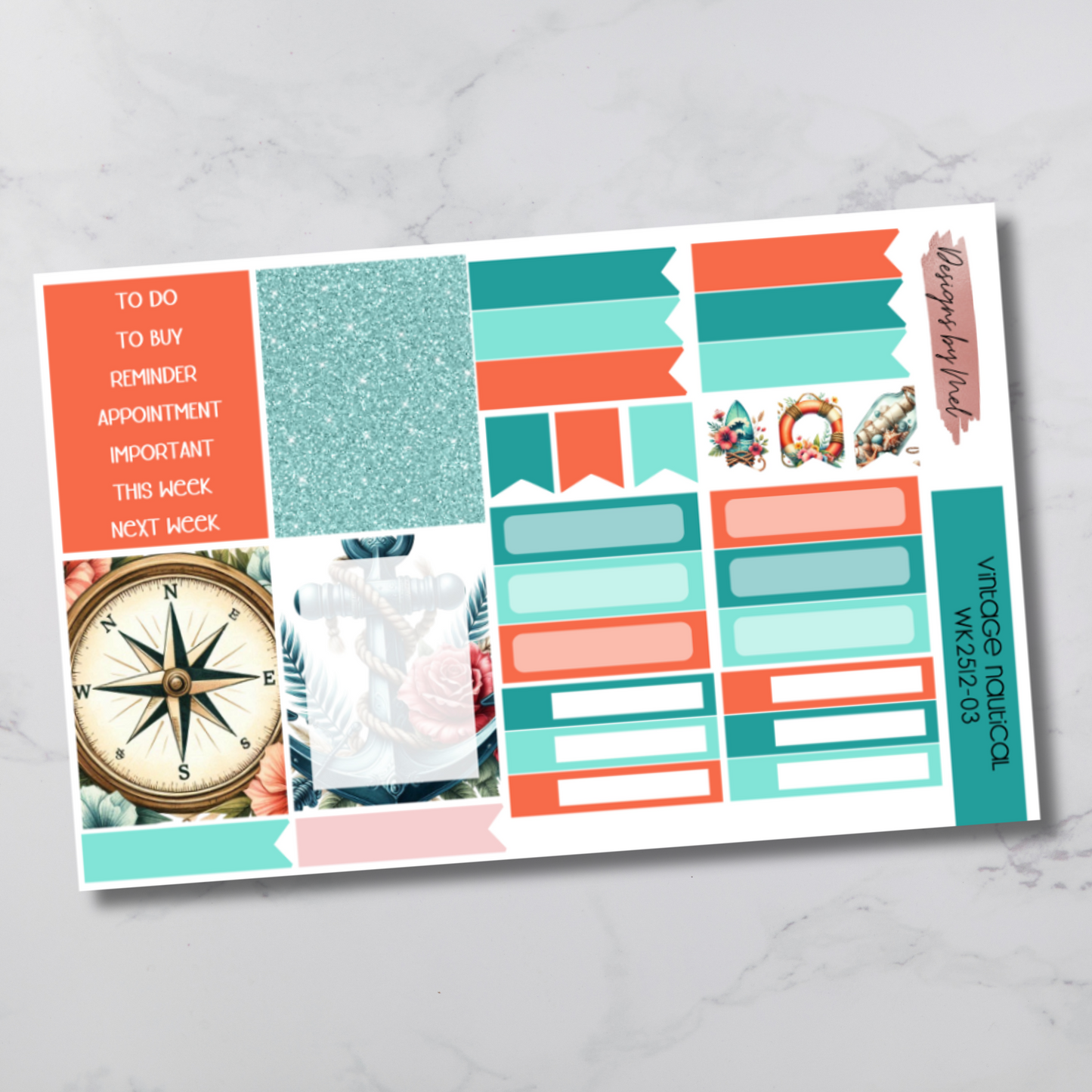 Weekly Kit 2512 - Vintage Nautical - Vertical Layout