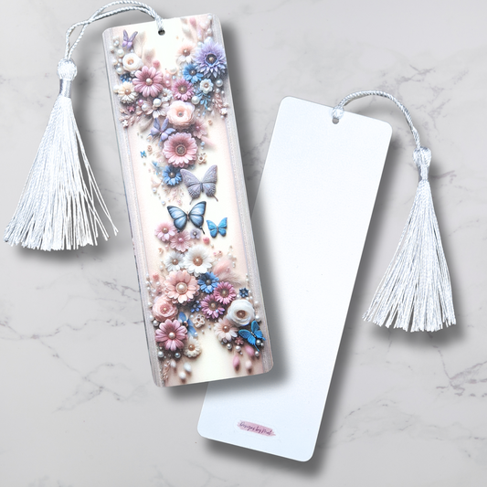 Cream Pearls and Florals - Bookmark