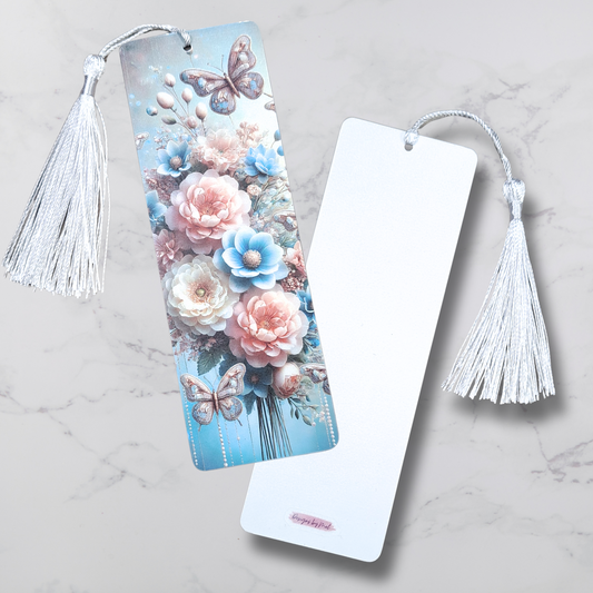 Blue Pearls and Florals - Bookmark