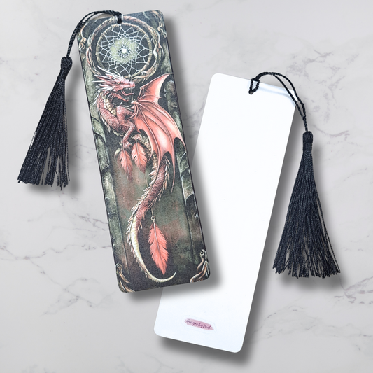 Red Dragon in Dream Catcher - Bookmark