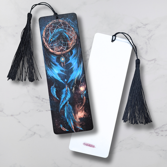 Blue Dragon in Dream Catcher - Bookmark