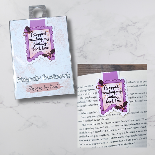 Stopped Reading Fantasy Book - Magnetic Bookmark