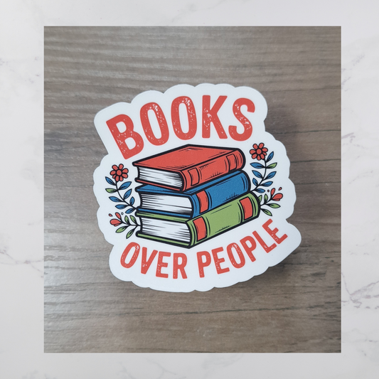Books Over People Diecut Sticker