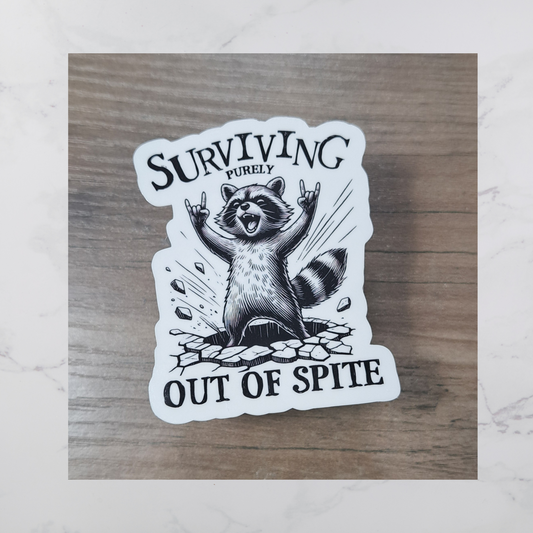 Surviving Raccoon Diecut