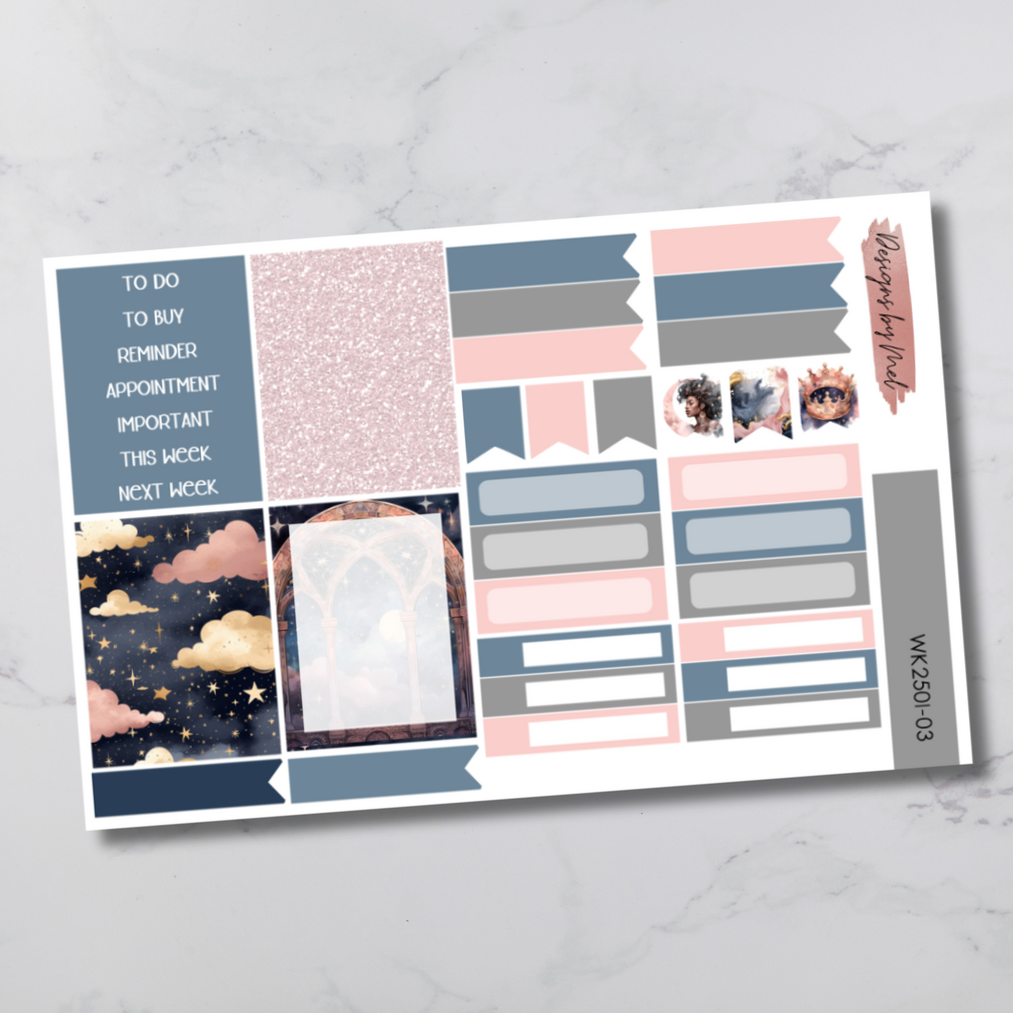 Weekly Kit 2501 - Celestial - Vertical Layout