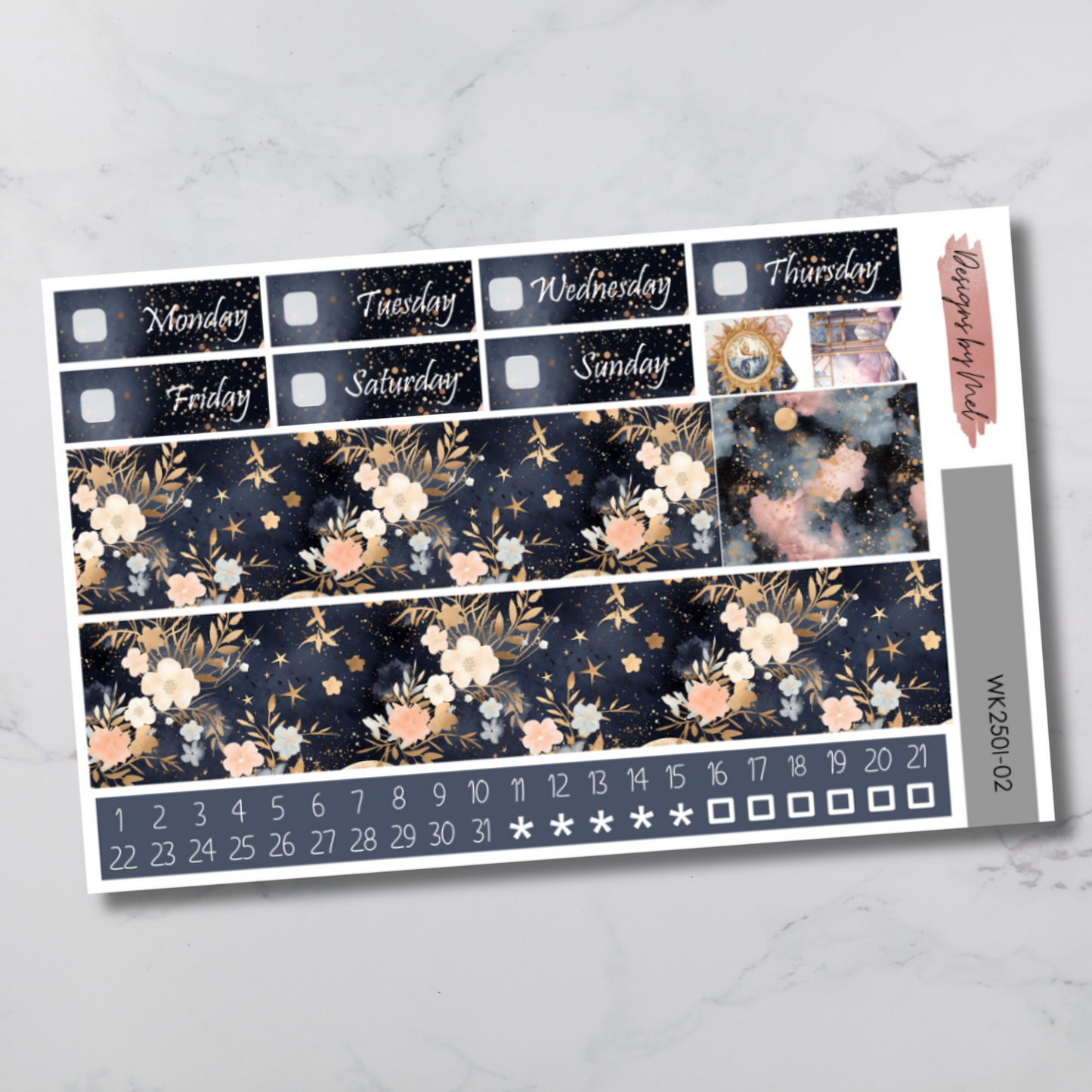 Weekly Kit 2501 - Celestial - Vertical Layout