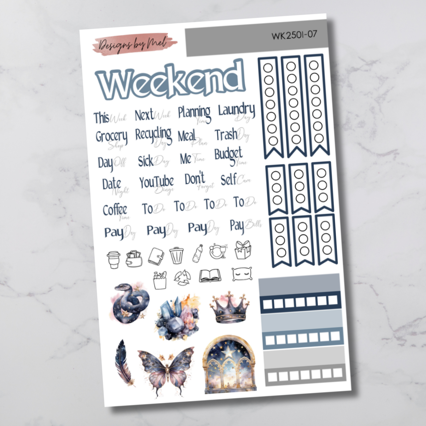 Weekly Kit 2501 - Celestial - Vertical Layout