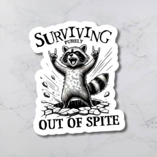Surviving Raccoon Diecut