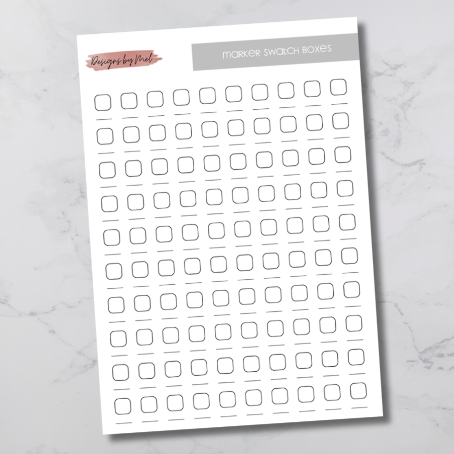 Marker Swatch Sheet - Boxes