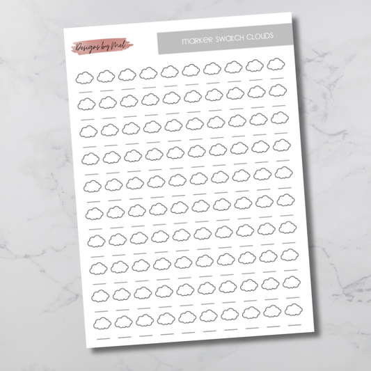 Marker Swatch Sheet - Clouds