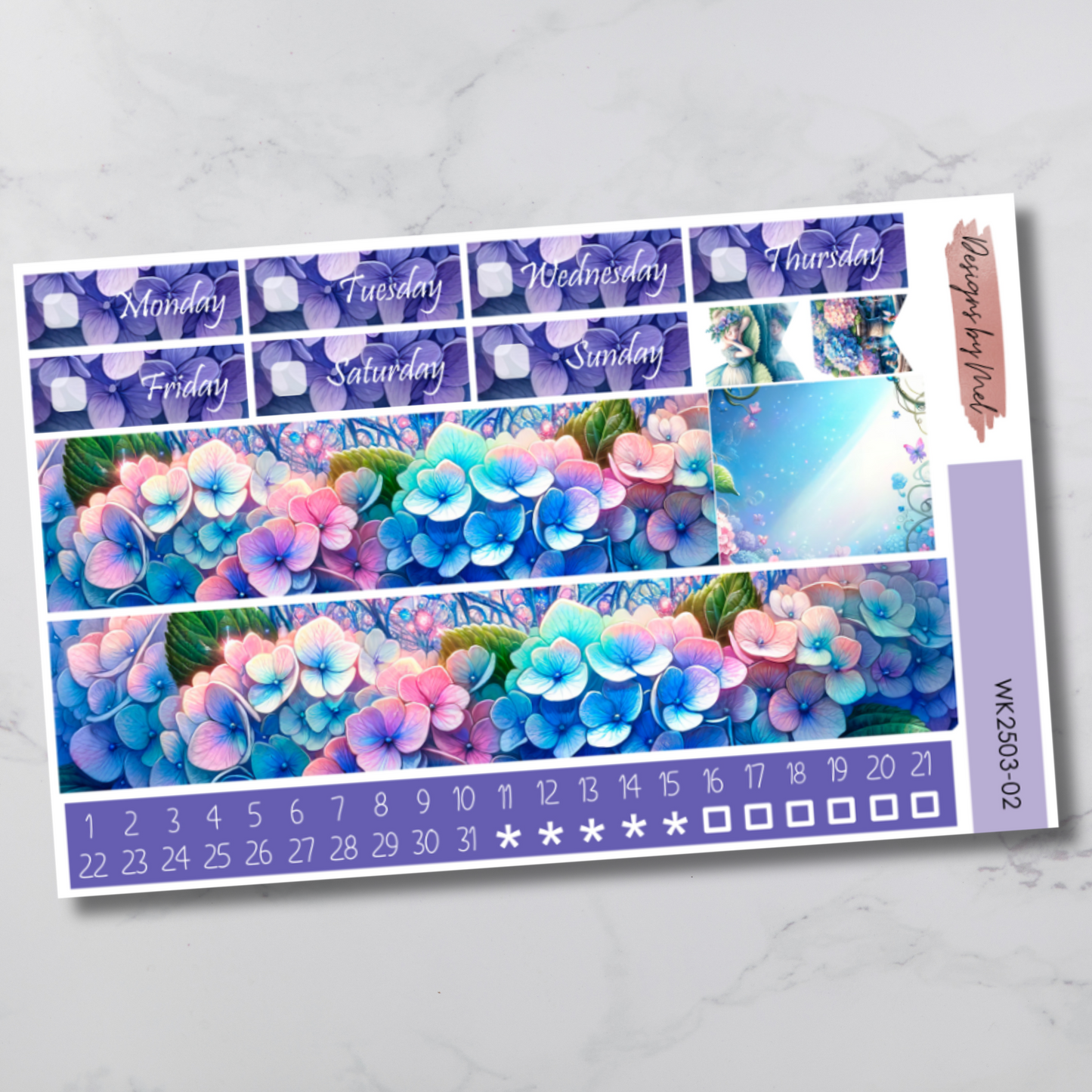 Weekly Kit 2503 - Hydrangea Pixie - Vertical Layout