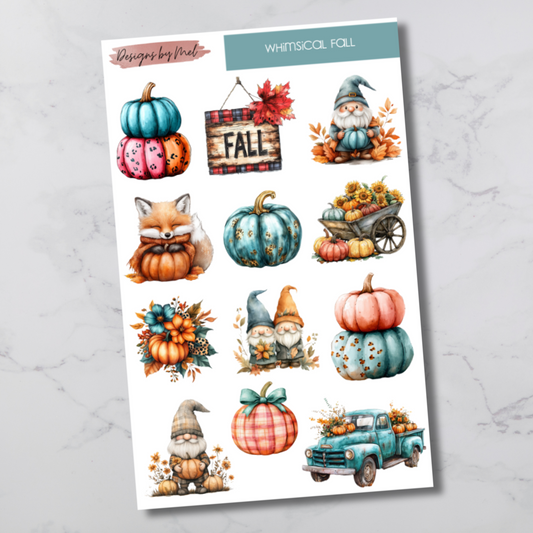 Whimsical Fall Deco Sticker Sheet
