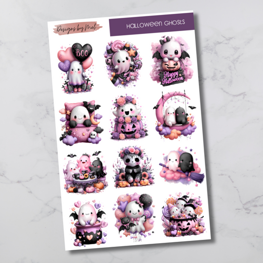 Halloween Ghosts Deco Sticker Sheet