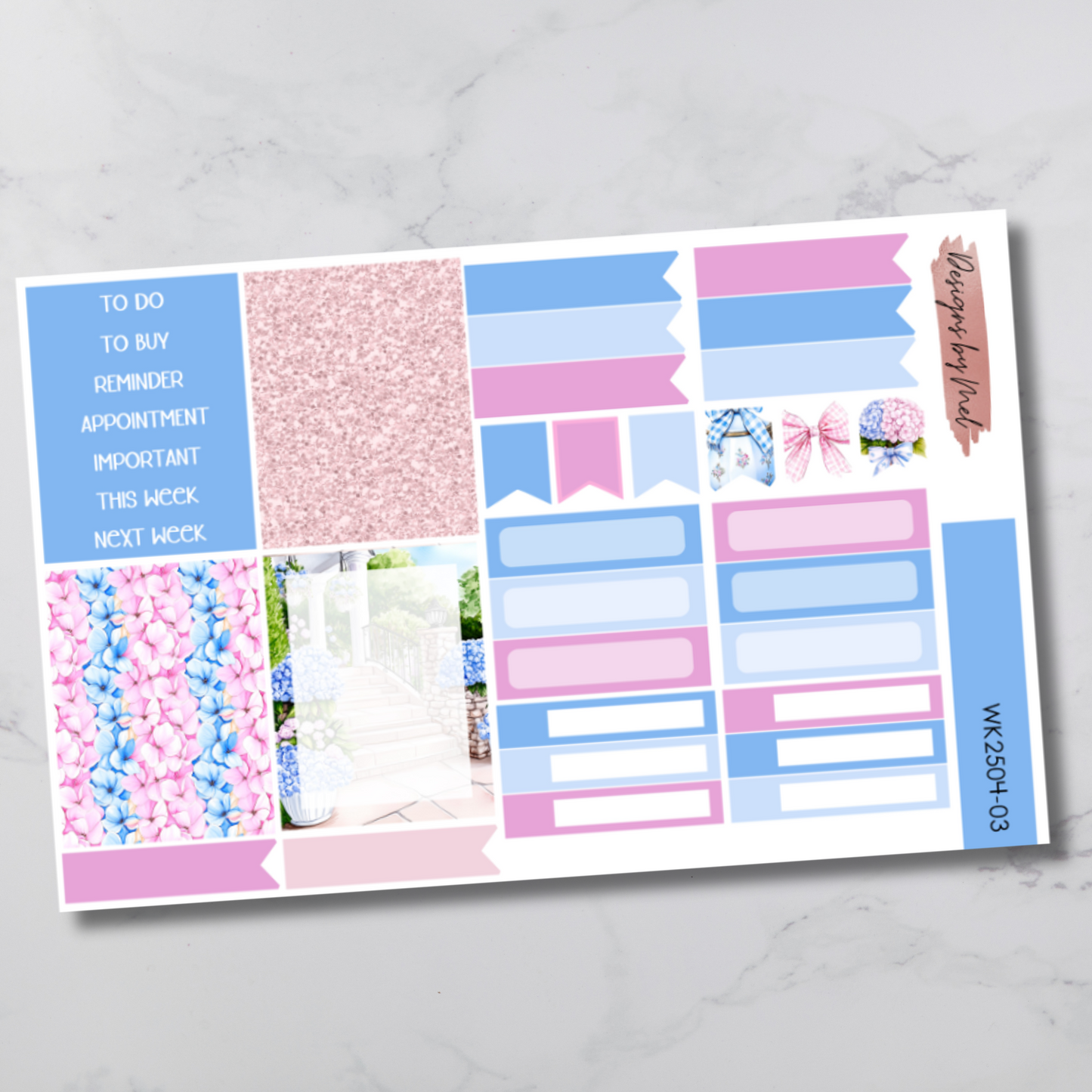 Weekly Kit 2504 - Hydrangea Tea - Vertical Layout