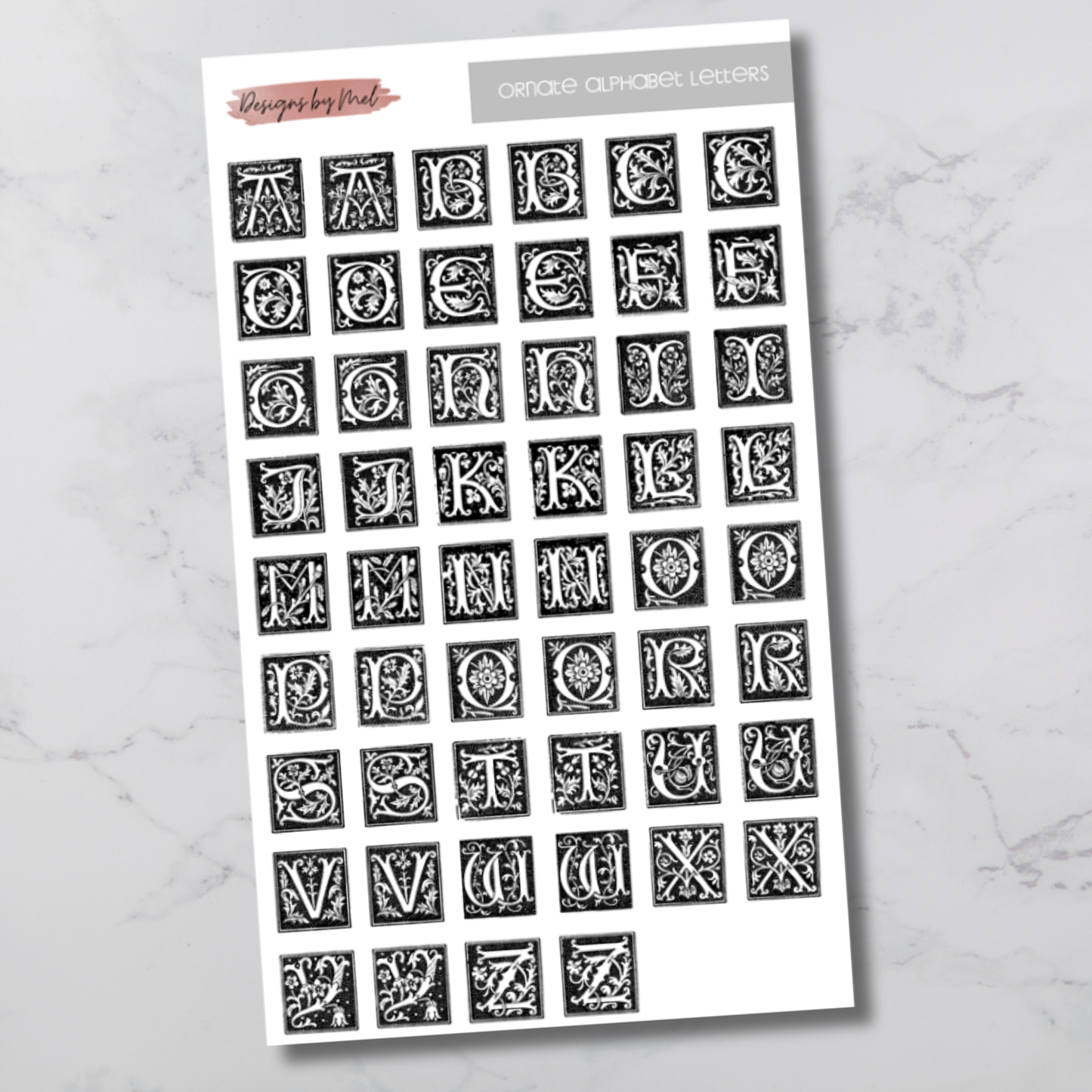 Ornate Alphabet Letters