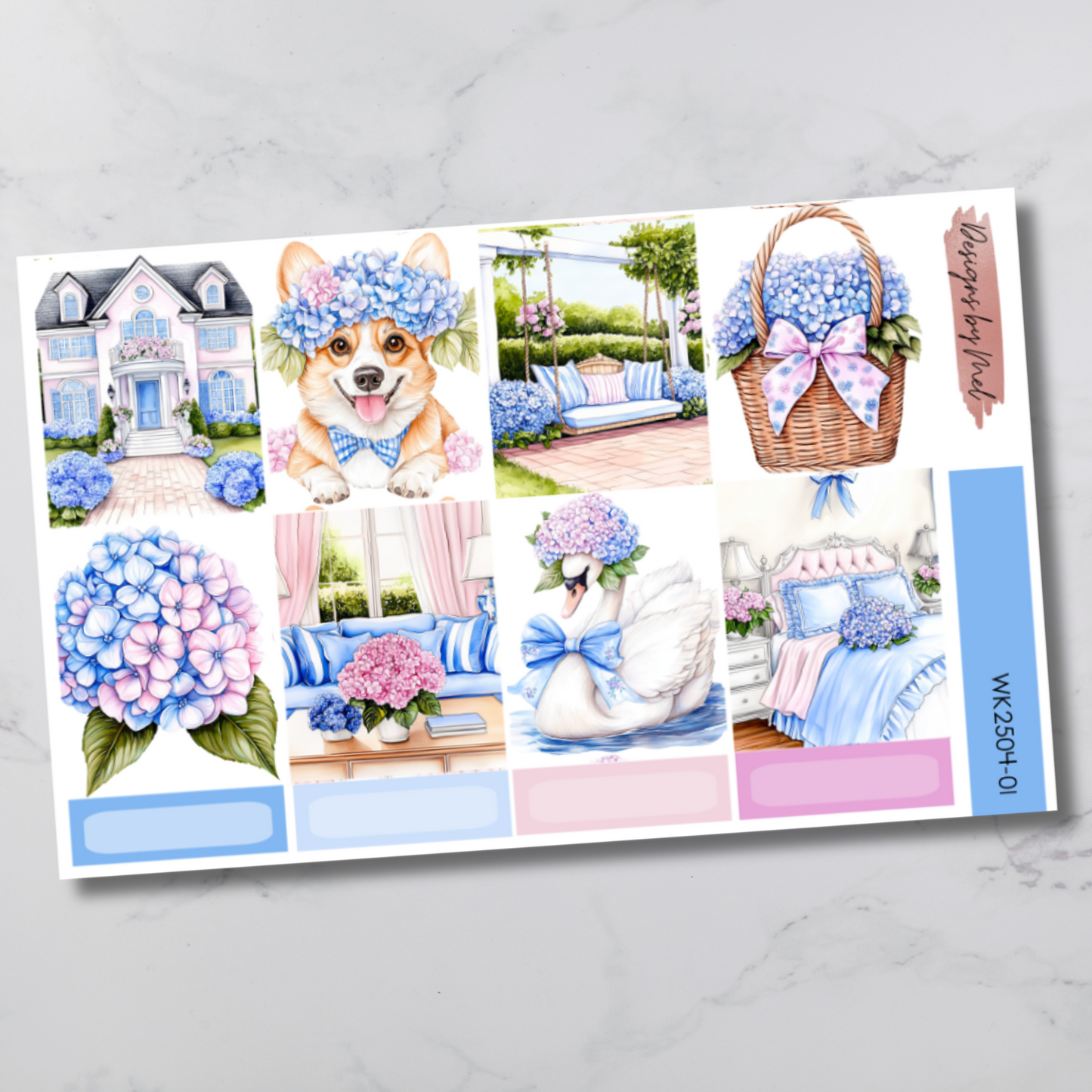 Weekly Kit 2504 - Hydrangea Tea - Vertical Layout