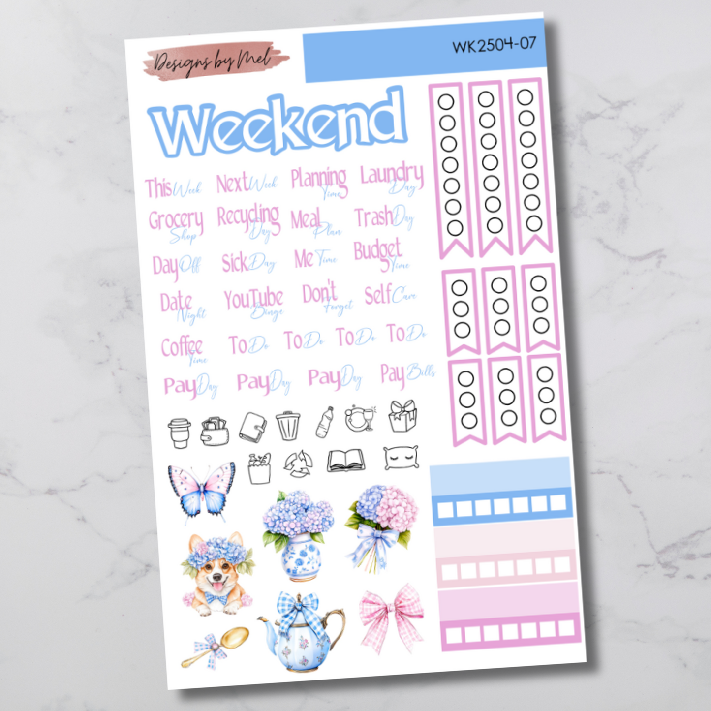 Weekly Kit 2504 - Hydrangea Tea - Vertical Layout