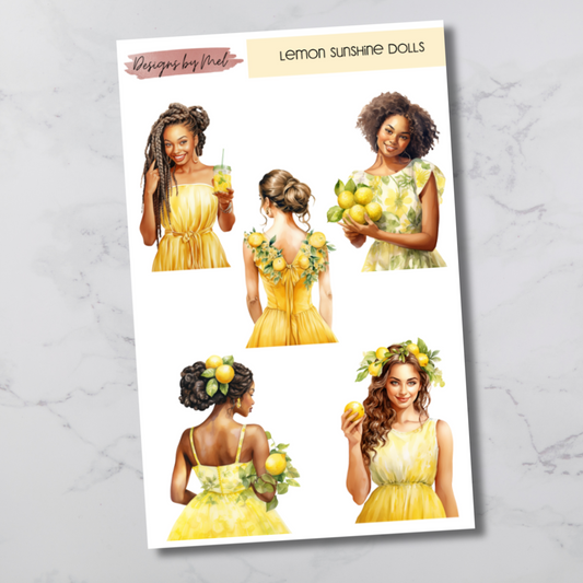 Lemon Sunshine Dolls Deco Sticker Sheet