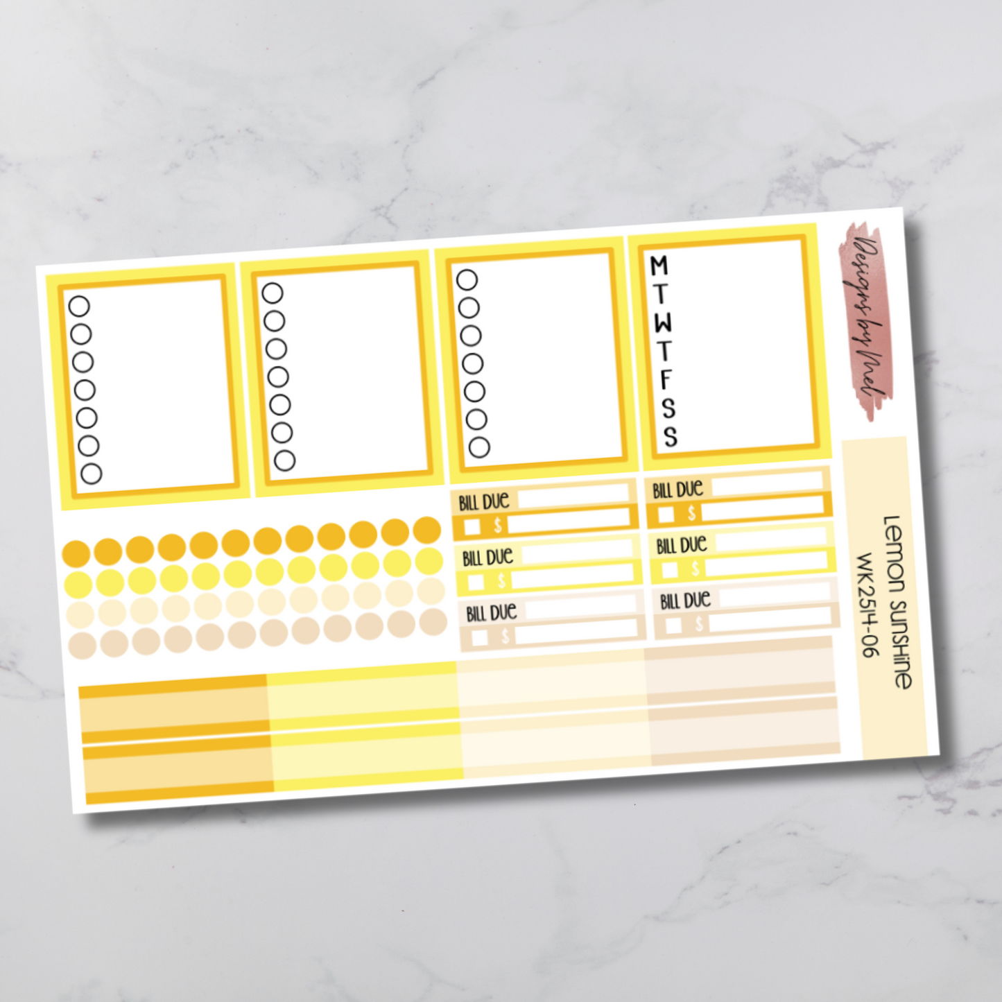Weekly Kit 2514 - Lemon Sunshine - Vertical Layout