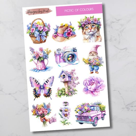 Picnic of Colours Deco Sticker Sheet