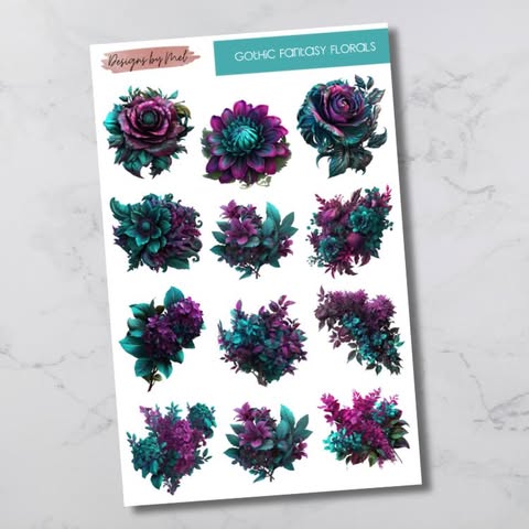 Gothic Fantasy Florals Sticker Sheet