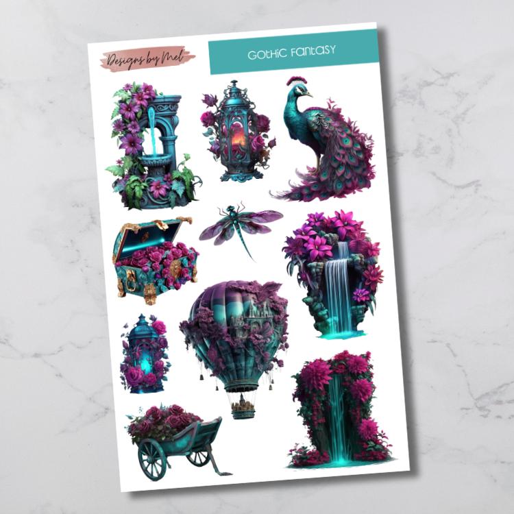 Gothic Fantasy Deco Sticker Sheet
