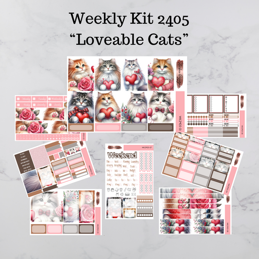 Weekly Kit 2405 - Loveable Cats - Vertical Layout