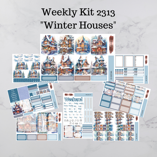 Weekly Kit 2313 - Winter Houses - Vertical Layout