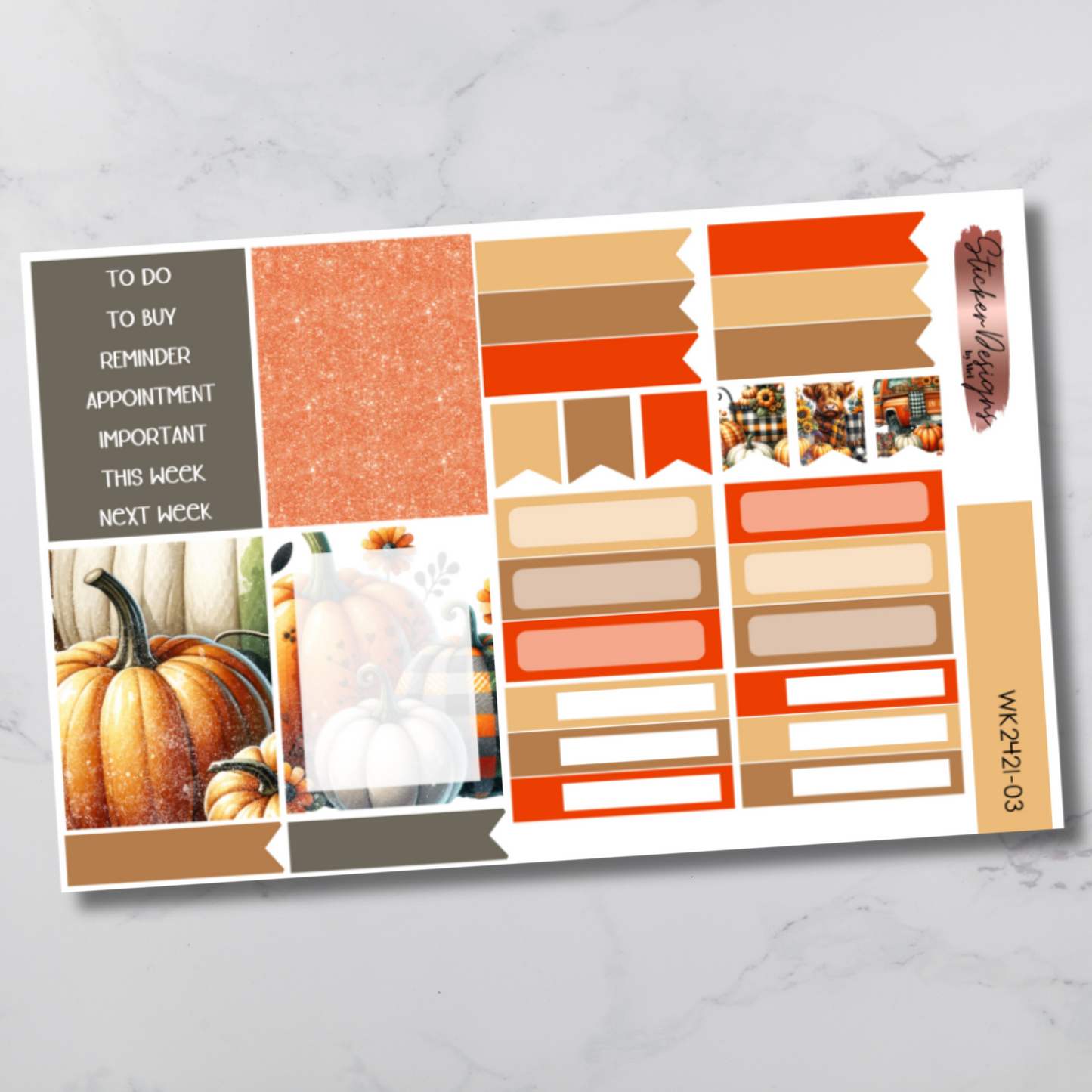 Weekly Kit 2421 - Fall Plaid - Vertical Layout