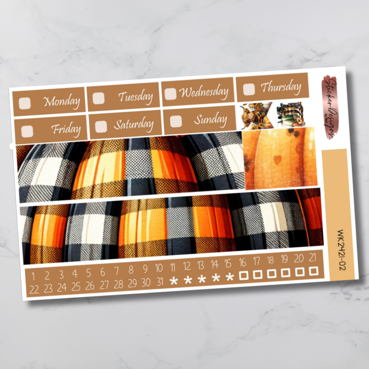 Weekly Kit 2421 - Fall Plaid - Vertical Layout
