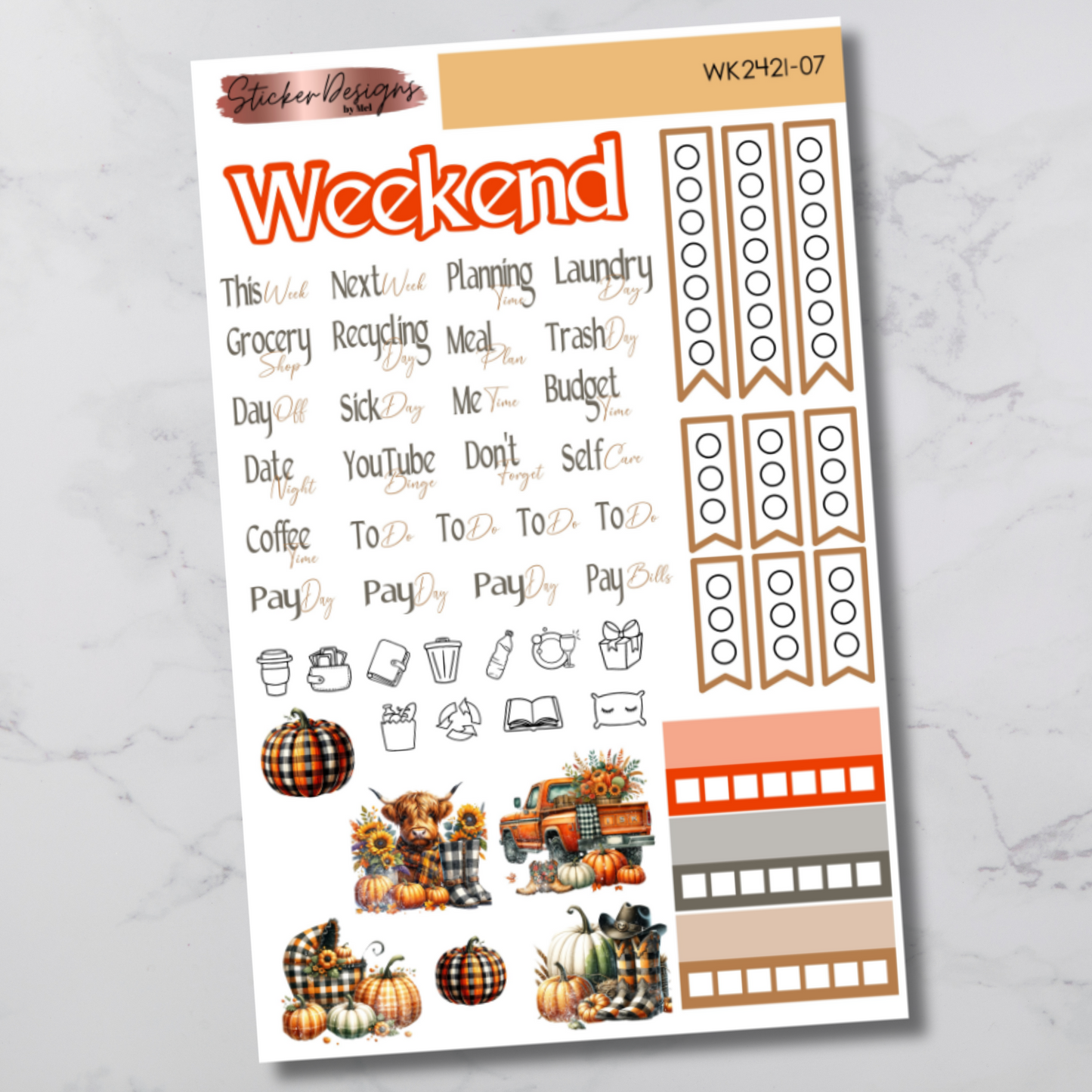 Weekly Kit 2421 - Fall Plaid - Vertical Layout