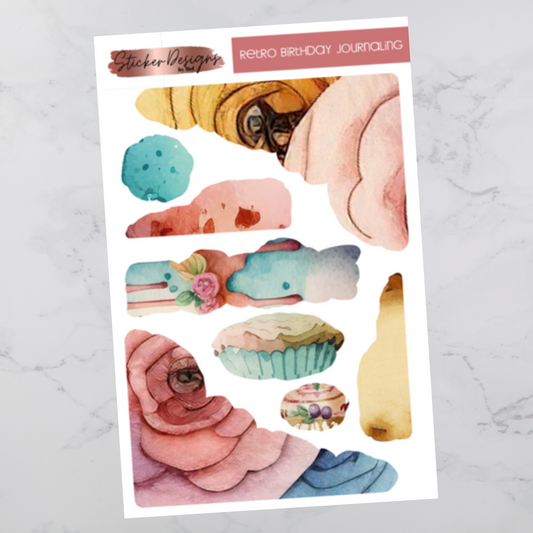 Retro Birthday - Journaling Shapes