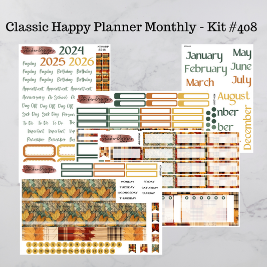 MTH 408 - Classic Happy Planner Monthly
