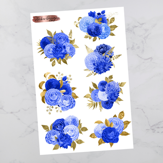 Two-Tone Blue Flowers - Floral Deco