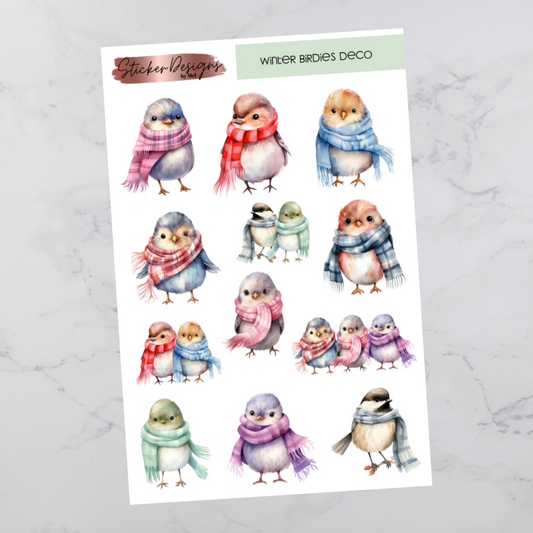 Winter Birdies Deco - Deco Stickers