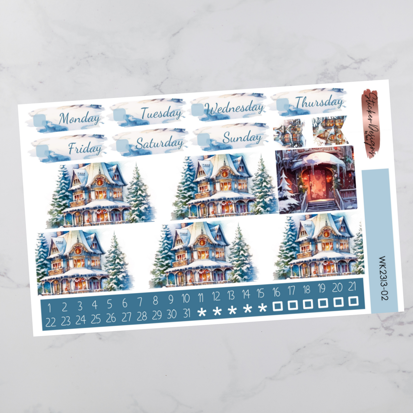 Weekly Kit 2313 - Winter Houses - Vertical Layout