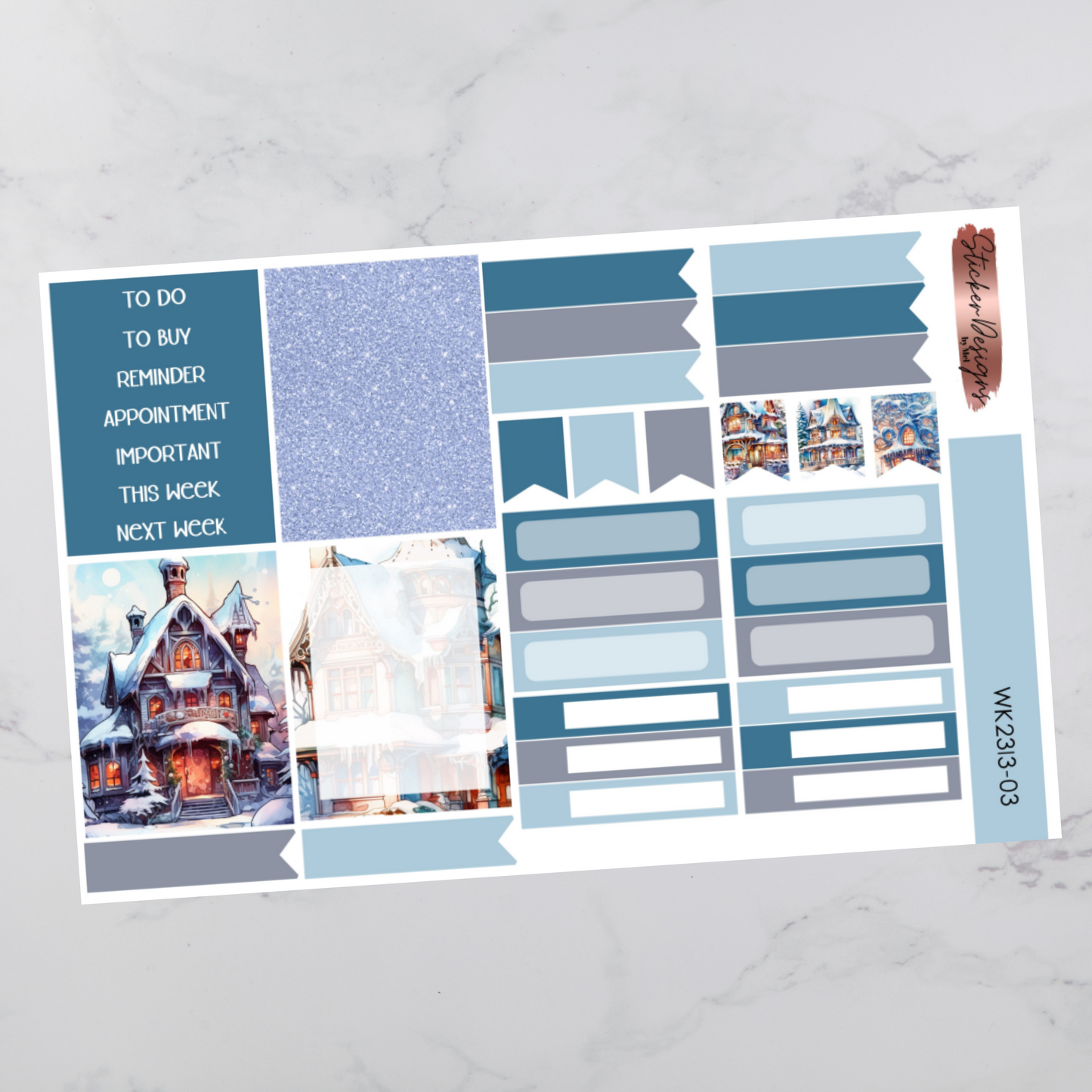 Weekly Kit 2313 - Winter Houses - Vertical Layout