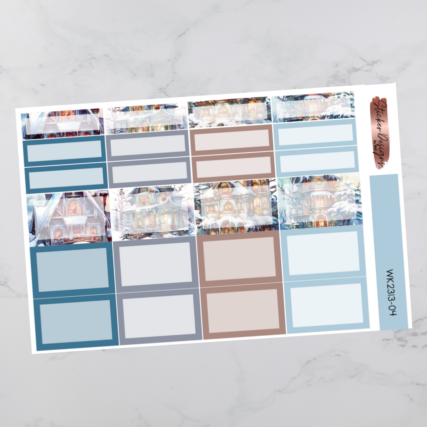 Weekly Kit 2313 - Winter Houses - Vertical Layout
