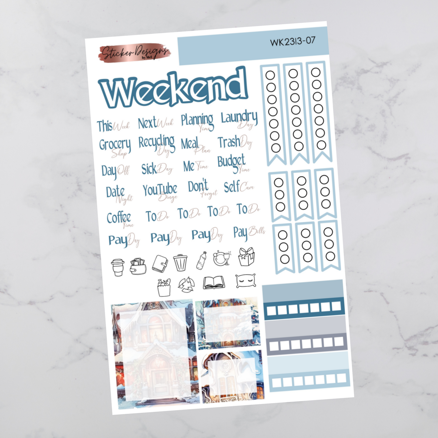 Weekly Kit 2313 - Winter Houses - Vertical Layout