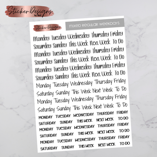 Regular Weekday Scripts - Large Sheet
