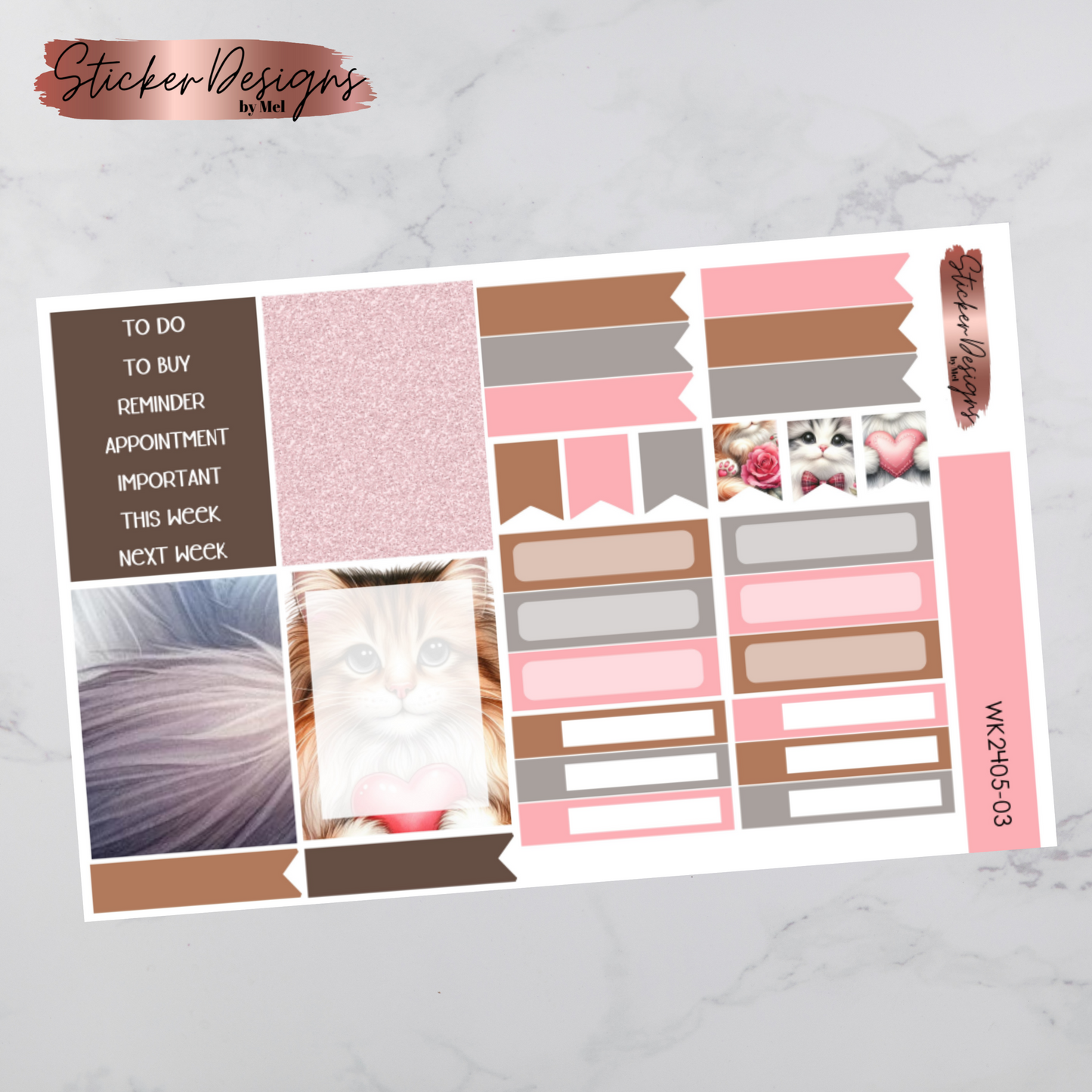 Weekly Kit 2405 - Loveable Cats - Vertical Layout