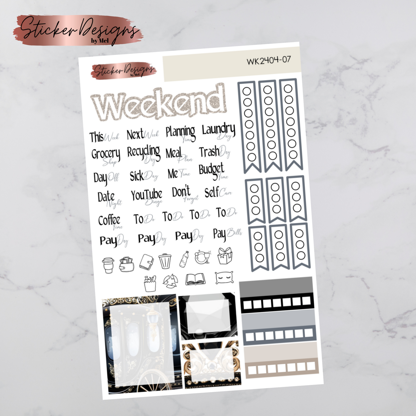 Weekly Kit 2404 - Black Tie Royalty - Vertical Layout