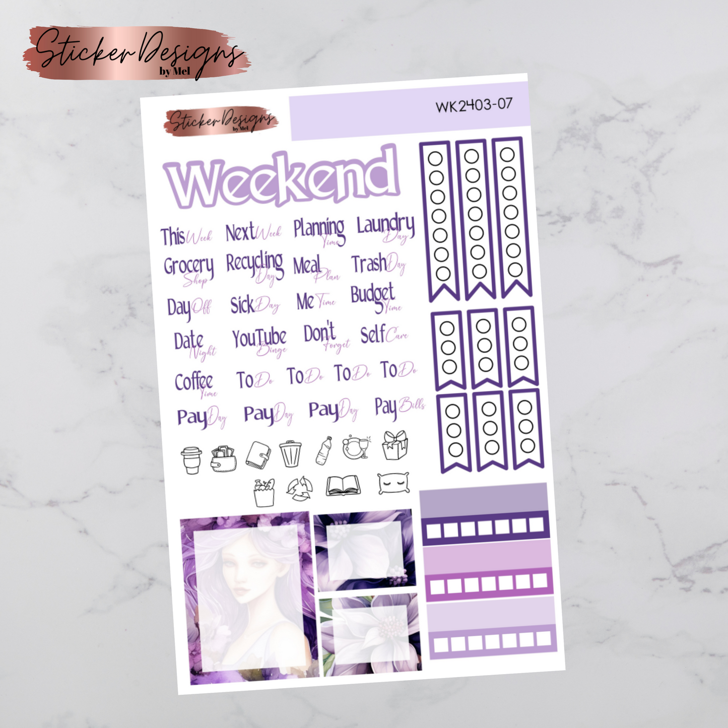 Weekly Kit 2403 - Purple Fairies - Vertical Layout