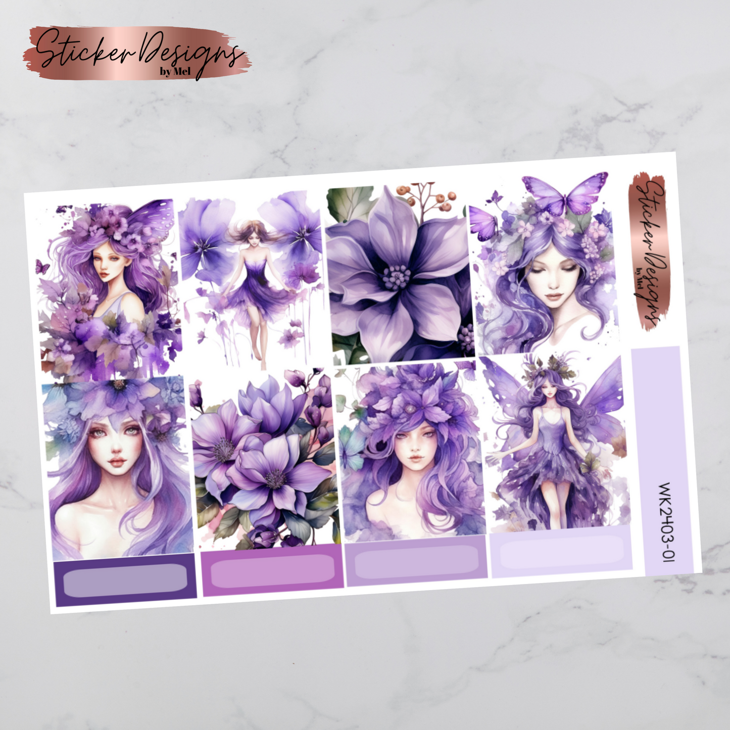 Weekly Kit 2403 - Purple Fairies - Vertical Layout