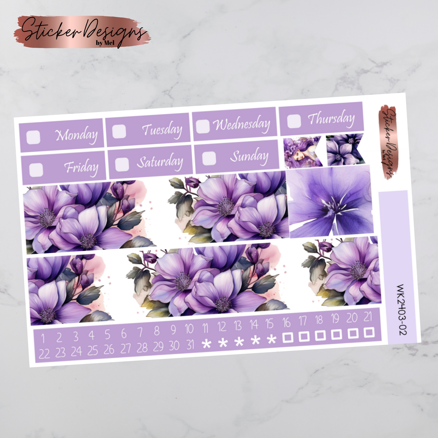 Weekly Kit 2403 - Purple Fairies - Vertical Layout