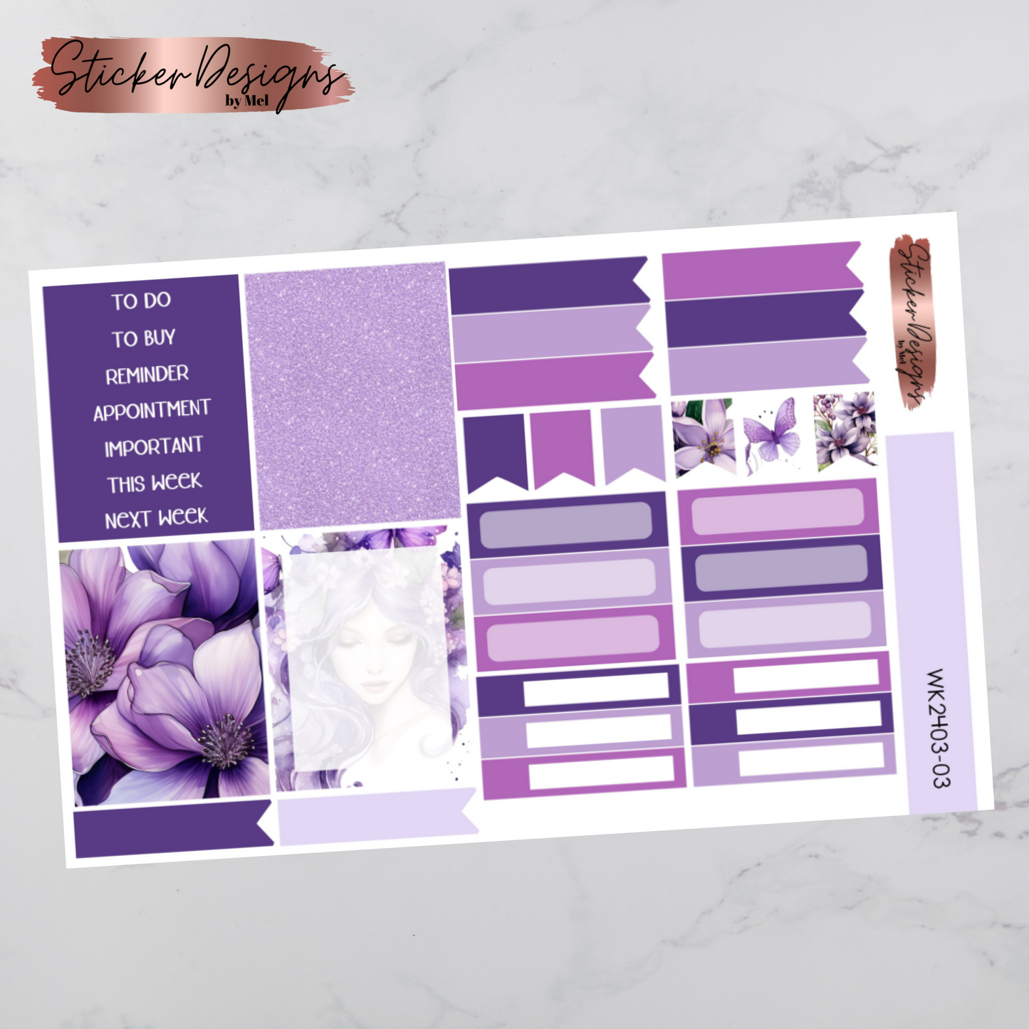 Weekly Kit 2403 - Purple Fairies - Vertical Layout
